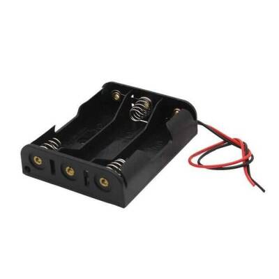 3'lü 18650 Pil Yuvası - Kablolu - Seri Bağlı - Maker Fabrika