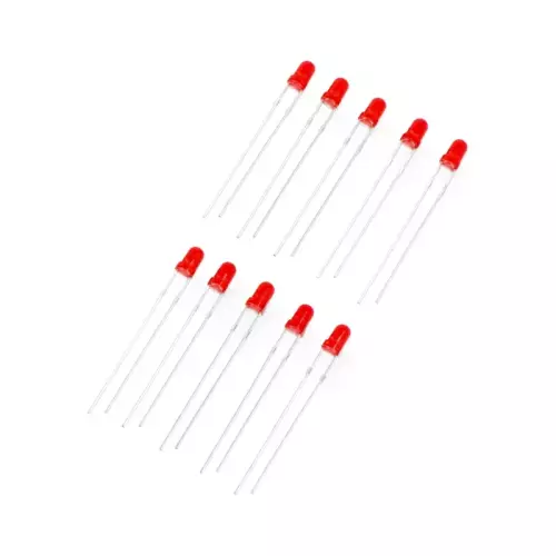 3mm Kırmızı Led Paketi - 10 Adet - 1
