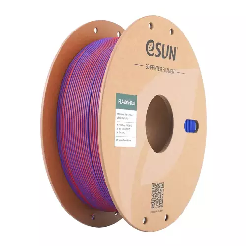 Esun Çift Renk Kırmızı - Mavi PLA-Matte Filament 1.75 mm 1000gr - 1
