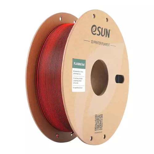 Esun Çift Renk Kırmızı - Siyah PLA-Matte Filament 1.75 mm 1000gr - 1