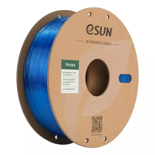 Esun Transparan Mavi TPU-95A Filament 1.75 mm 1000gr - 1
