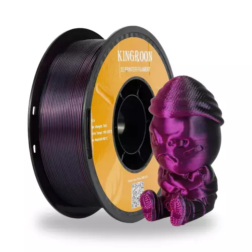 Kingroon 3 Renk Altın - Fuşya - Siyah PLA Silk Filament 1.75 mm 1000gr - 1
