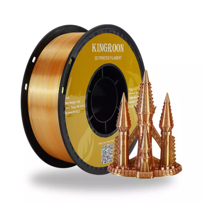 Kingroon 3 Renk Altın - Gümüş - Bakır PLA Silk Filament 1.75 mm 1000gr - 1