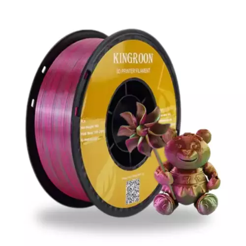 Kingroon 3 Renk Altın - Yeşil - Kırmızı - Mor PLA Silk Filament 1.75 mm 1000gr - 1