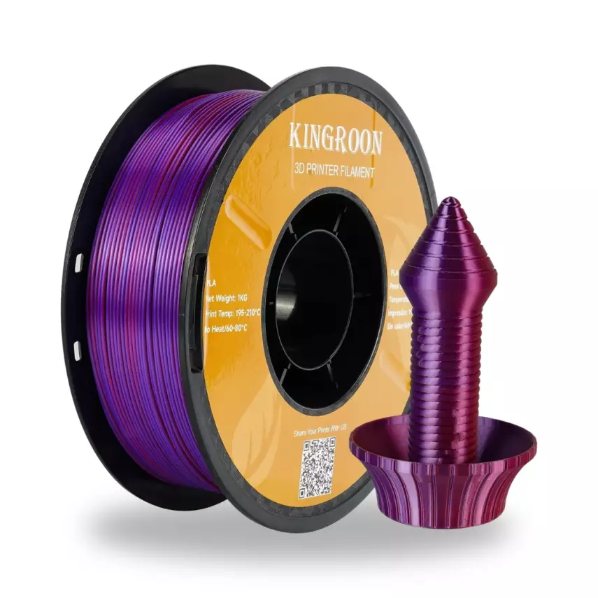 Kingroon 3 Renk Kırmızı - Altın - Mor PLA Silk Filament 1.75 mm 1000gr - 1