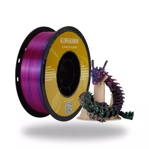 Kingroon 3 Renk Kırmızı - Mor - Mavi - Yeşil PLA Silk Filament 1.75 mm 1000gr - 1