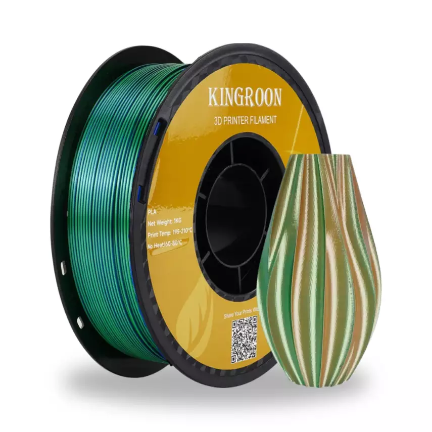 Kingroon 3 Renk Mavi - Yeşil - Turuncu PLA Silk Filament 1.75 mm 1000gr - 1