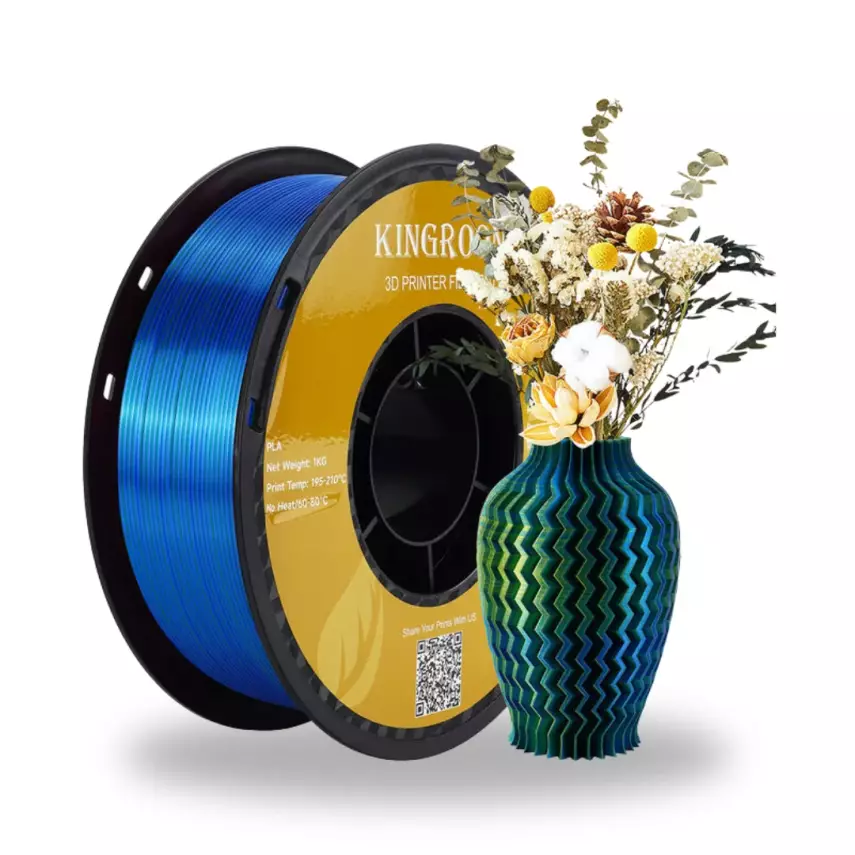 Kingroon 3 Renk Sarı - Mavi - Yeşil PLA Silk Filament 1.75 mm 1000gr - 1