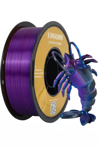 Kingroon 3 Renk Siyah - Mavi - Mor PLA Silk Filament 1.75 mm 1000gr - 1