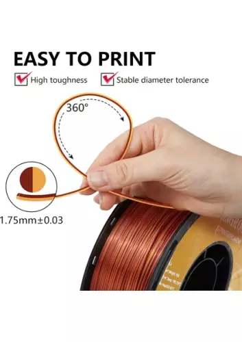 Kingroon Çift Renk Altın - Bakır PLA Silk Filament 1.75 mm 1000gr - 2