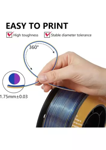 Kingroon Çift Renk Altın - Mavi PLA Silk Filament 1.75 mm 1000gr - 2