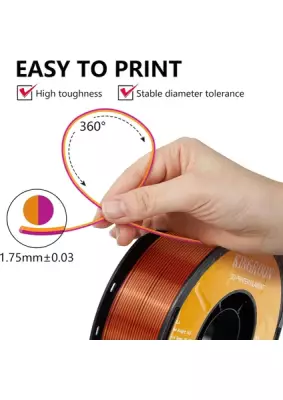 Kingroon Çift Renk Altın - Mor PLA Silk Filament 1.75 mm 1000gr - 2