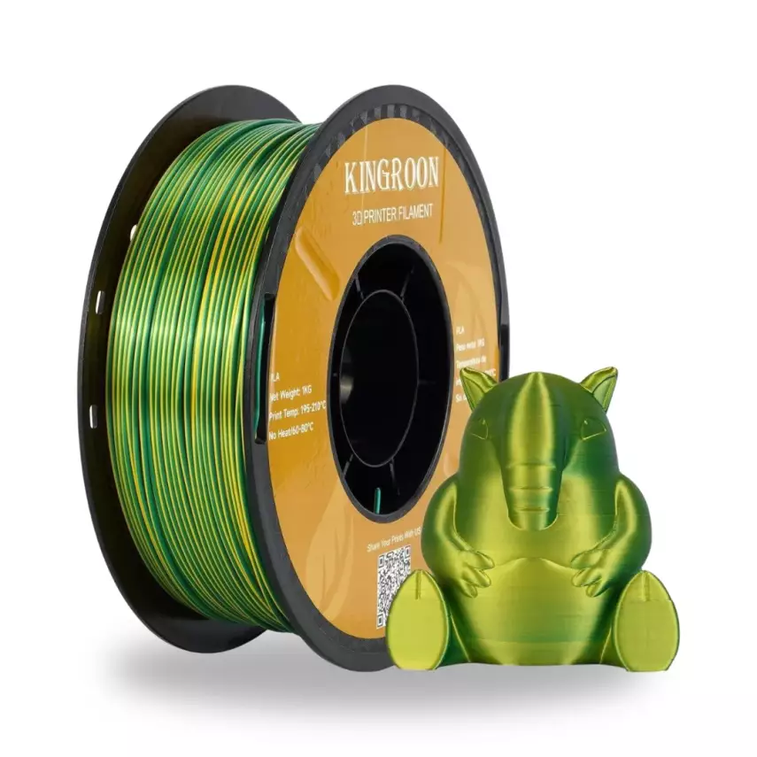 Kingroon Çift Renk Sarı - Yeşil PLA Silk Filament 1.75 mm 1000gr - 1