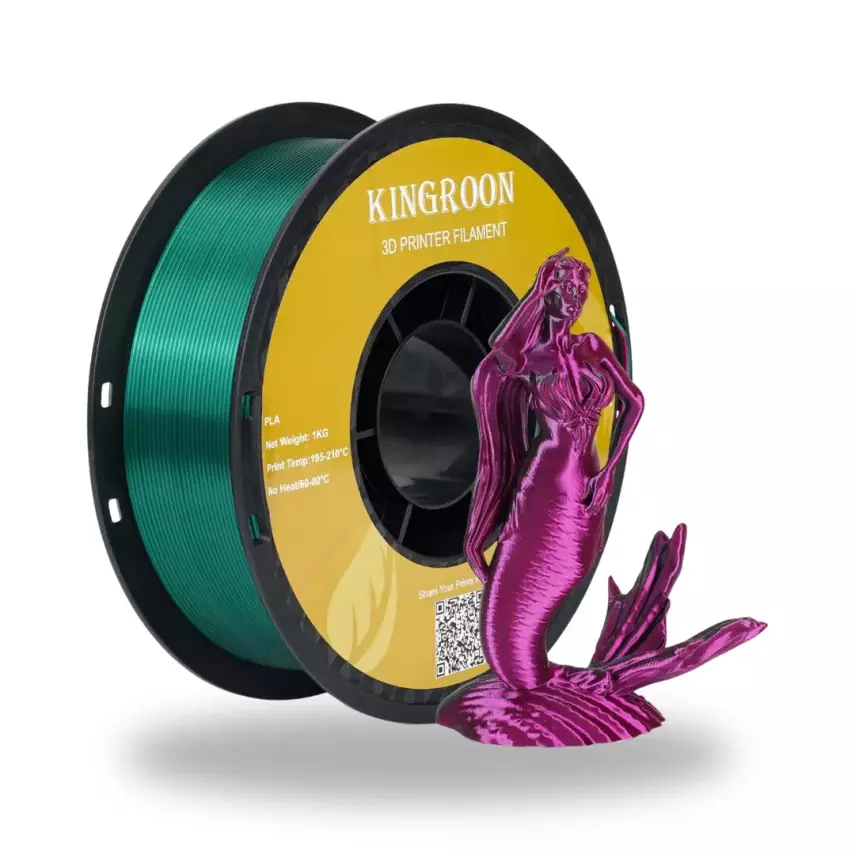 Kingroon Çift Renk Kırmızı - Yeşil PLA Silk Filament 1.75 mm 1000gr - 1