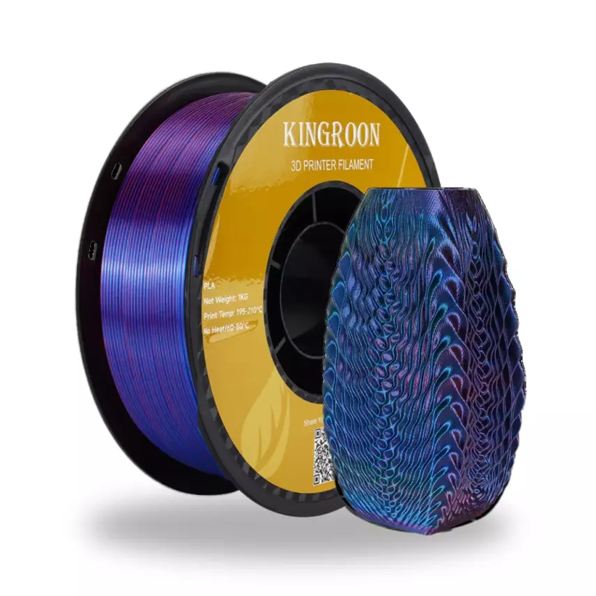 Kingroon Çift Renk Mavi - Kırmızı PLA Silk Filament 1.75 mm 1000gr - 1