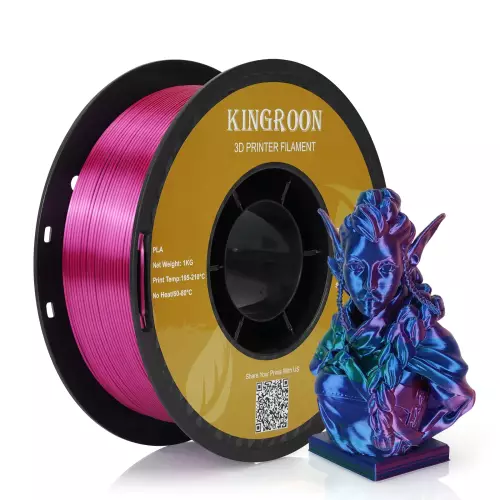 Kingroon Çift Renk Mavi - Kırmızı&Mor PLA Silk Filament 1.75 mm 1000gr - 1