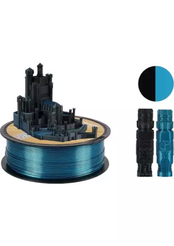 Kingroon Çift Renk Siyah - Mavi PLA Silk Filament 1.75 mm 1000gr - 2