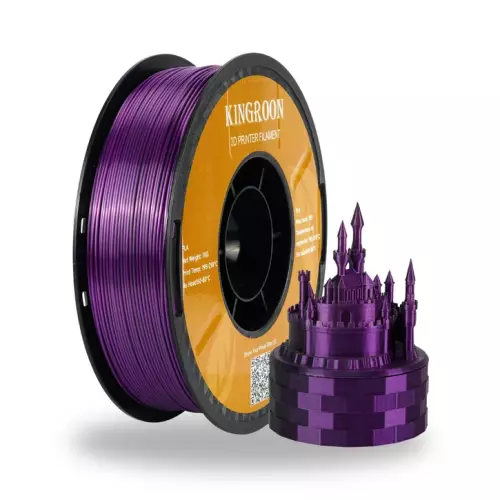 Kingroon Çift Renk Siyah - Mor PLA Silk Filament 1.75 mm 1000gr - 1