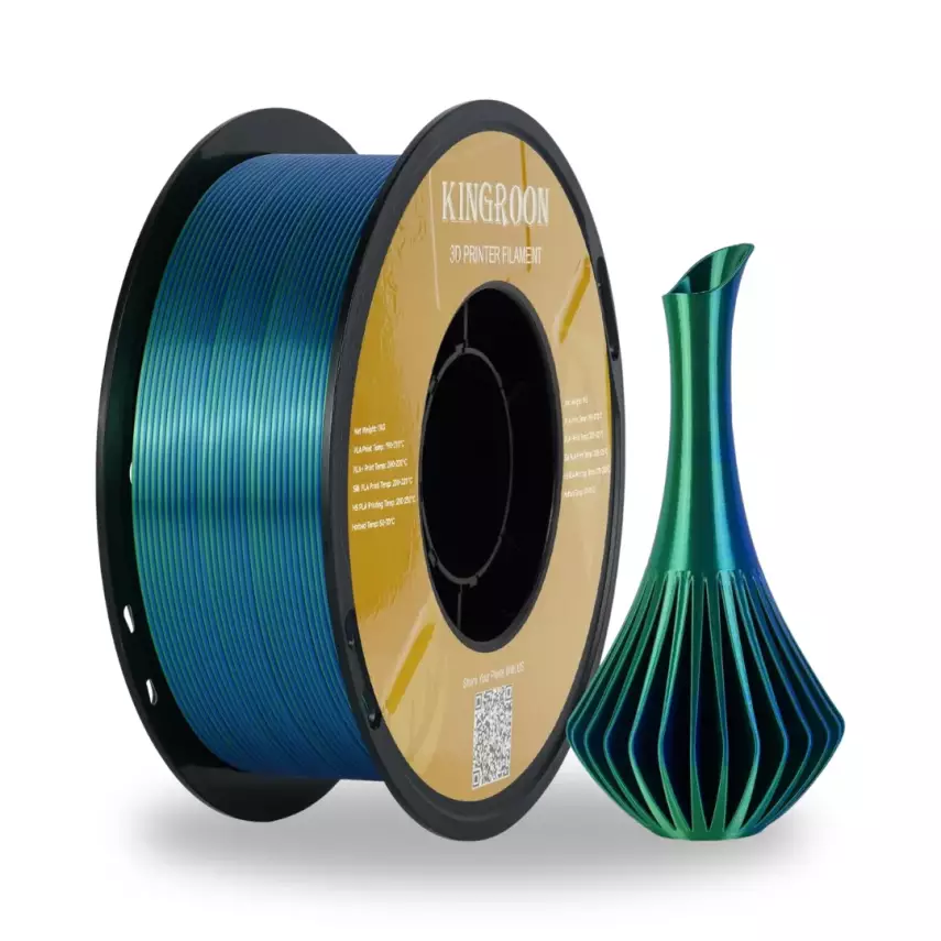 Kingroon Çift Renk Yeşil - Mavi PLA Silk Filament 1.75 mm 1000gr - 1