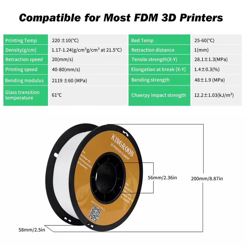 Kingroon Gri PLA Filament 1.75 mm 1000gr - 3