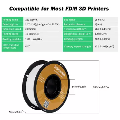 Kingroon Beyaz PLA Filament 1.75 mm 1000gr - 3