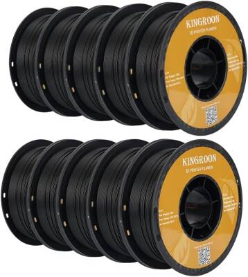 [10 Adet] Kingroon Siyah PLA Filament 1.75 mm 1000gr - Kingroon