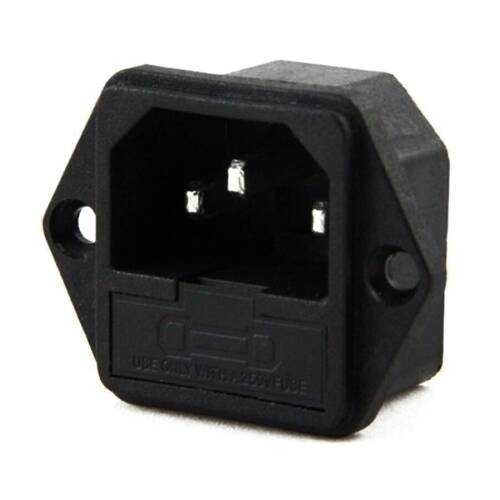 Kulaklı Power Soketi - Erkek - Sigorta Yuvalı - 1