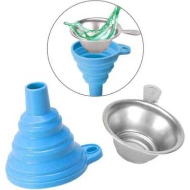 SLA 3D Yazıcı Reçine Süzgeç ve Silikon Huni - Mavi - Maker Fabrika
