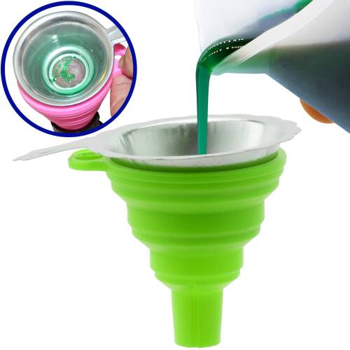 SLA 3D Yazıcı Reçine Süzgeç ve Silikon Huni - Yeşil - 1